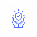 two hands holding a badge